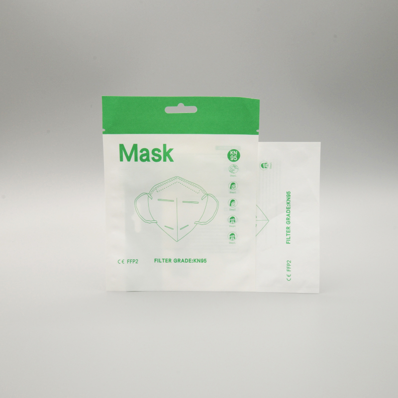 Biodegradable craft paper mylar pouch with zip lock for packing mask