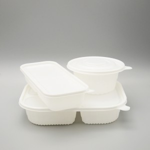 Compartment take away corn starch container fast meal lunch boxes