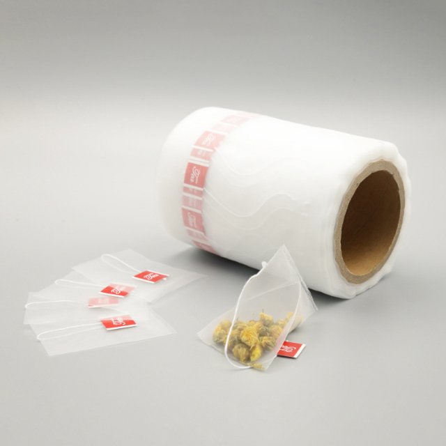 Tragbarer, leerer Teebeutel aus PLA-Maisfasergeflecht mit Etikett