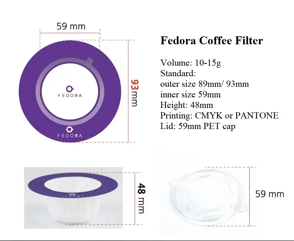 UFO Hanging Compostable PLA Corn Fiber Drip Coffee Filter Bags