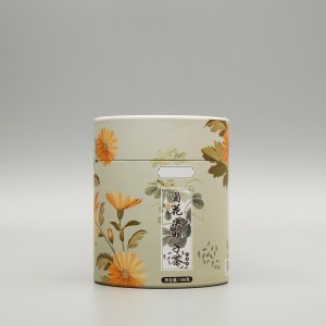 Floral Printed Biodegradable Paper Tube for Tea with Lid