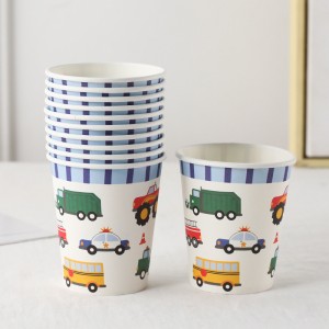 10 pcs disposable cups cartoon children themed party tableware paper cups