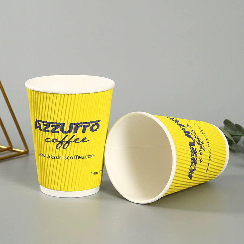 Insulated craft ripple wall disposable to go paper coffee cups for Office parties home travel