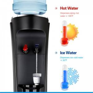 Top Loading Water Cooler, Water Dispenser Holds 3 to 5 Gallon Bottles,Child Safety Lock,Compressor Cooling System, Cold and Hot Water- UL/Energy Star Approved, Black WS-22CHM-1