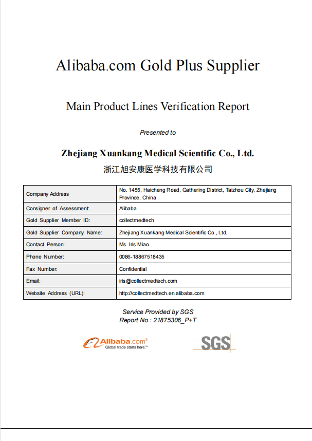 SGS certificate on product lines. May, 2021