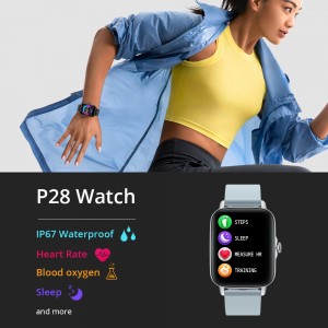ໂມງອັດສະລິຍະ COLMI P28 ຂະໜາດ 1.69 ນິ້ວ HD Screen Heart Rate Monitor IP67 Waterproof Smart Watch