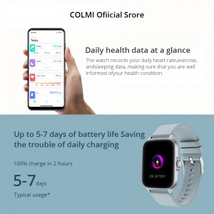 COLMI P28 Smartwatch 1.69″ HD ekran pou kontwole batman kè IP67 enpèmeyab Smart Watch