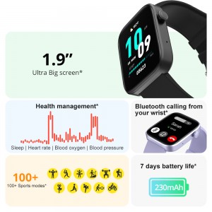 COLMI P71 Smartwatch 1.9 ″ дисплей Үн чалуу үн жардамчысы IP68 суу өткөрбөйт Smart Watch