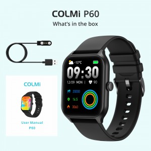 COLMI P60 Smartwatch 1.96 ″ HD Ekrana Bluetooth jaň edýär 100+ Sport re Smartimi akylly sagat
