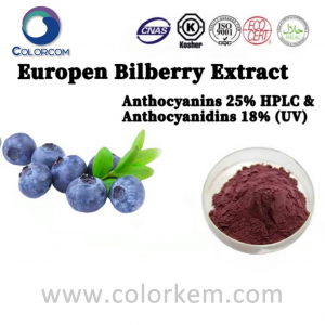 สารสกัดบิลเบอร์รี่จากยุโรป แอนโทไซยานิน 25% HPLC และแอนโทไซยานิดิน 18% (UV) |84082-34-8