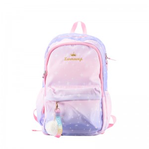 Korean white fashion polyester fabric backpack for junior high school girls
