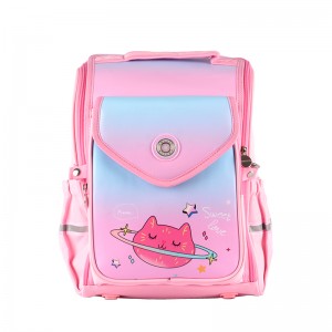 Pink new cartoon backpack for middle and high school girls