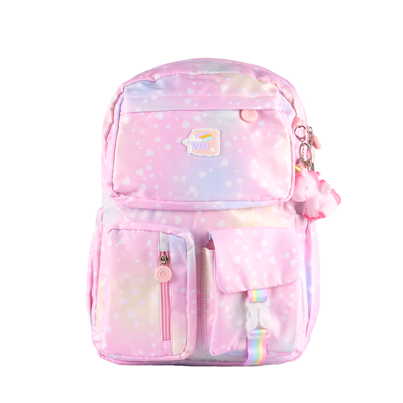 Cartoon small floral polyester fabric backpack for junior high school girls Featured Image
