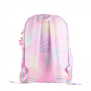 Cartoon small floral polyester fabric backpack for junior high school girls