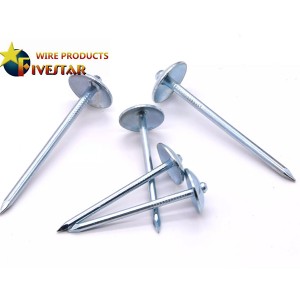 2.5”x9gauage HDG/Electro galvanized umbrella head roofing nails with smooth or twist shank /screws with washer