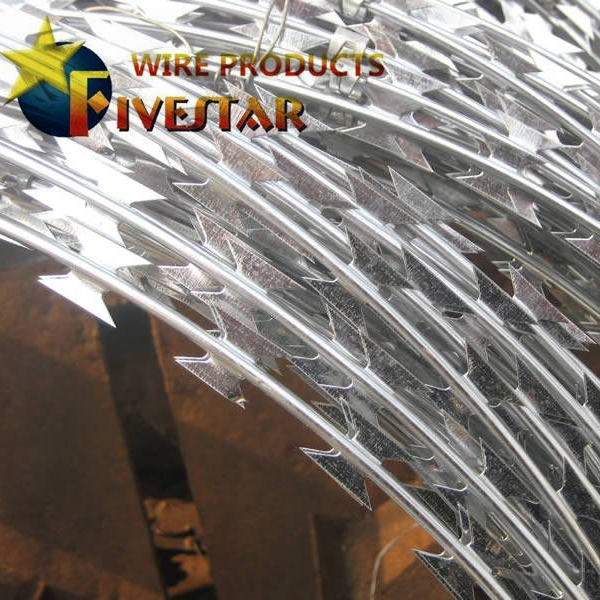 Top quality of Concertina razor wire .single or crossed type Featured Image