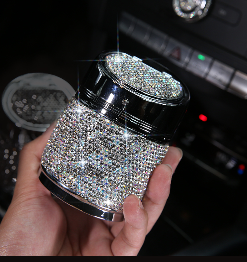 Car bling Diamond-mounted car multifunctional universal diamond-mounted car ashtray