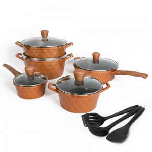 Copper Color High Quality Aluminum Cookware Sets kitchen ware