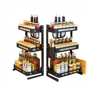 Multifunctional stainless steel kitchen rack, countertop, multi-layer spice rack storage, household spice box bottle rack