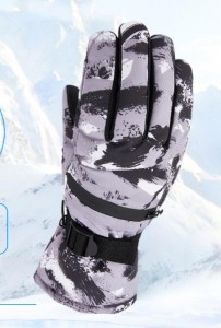 Zipper Multicolor Graffiti Adult Thickened Warm Gloves-Yiwu Gloves Agent