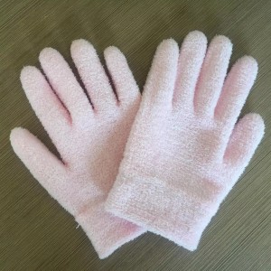 Hot saling popular moisturizing gel pink gloves cotton spa gel gloves and socks gel moisture gloves