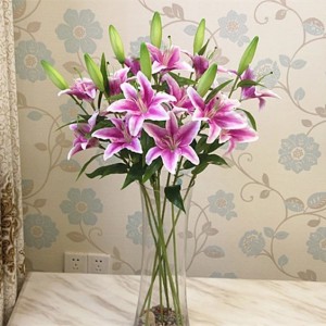 Home/Wedding Decoration High Quality Silk Artificial Lily Easter Flower Fabric Lily Flowers Fake Flower