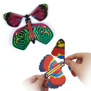 Artificial magic flying butterfly worked by elastic band tricks change hands funny prank joke mystical fun surprise gift toy