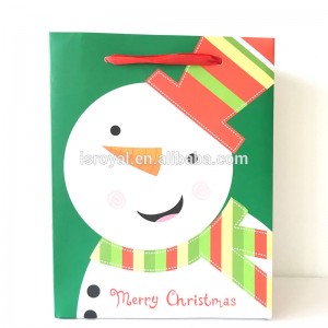 Christmas tree decoration paper bag printed Personalized Biodegradable reusable bags paper