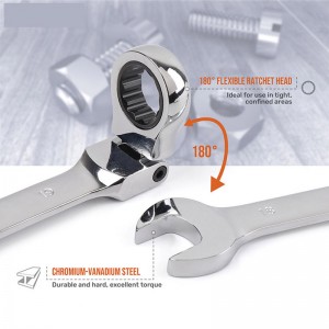 8-19mm Flexible Ratchet Combination Wrench Spanner Keys Set 4 buyers