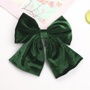 Wholesale 9 Colors Fashion Cute Big Velvet Clip Bows For Girls Hair