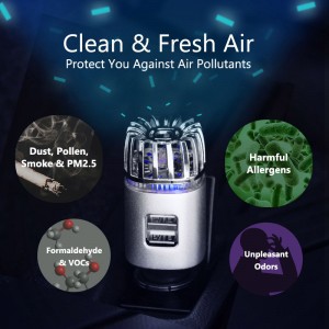 New Products Best Selling Decorative Interior Car Accessories 2021 Auto Car Air Purifier (Remove Smoke & Clean Air)