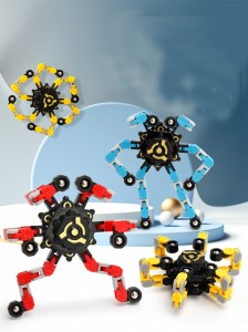 Decompression Deformation Mech Chain, Children’s DIY Fingertip Mechanical Gyro Deformation Robot Decompression Toy