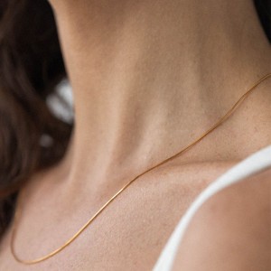 Tarnish Free Stainless Steel Minimalist Thin Gold Plated Snake Chain Necklaces Jewellery