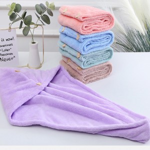 Thickened high-density coral fleece Dry hair cap Absorbent shower cap edging dry hair towel Quick-drying autumn and winter head scarf