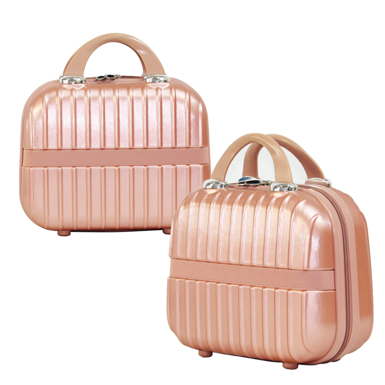 ABS large capacity waterproof pink traveling cosmetic bag case makeup handbag