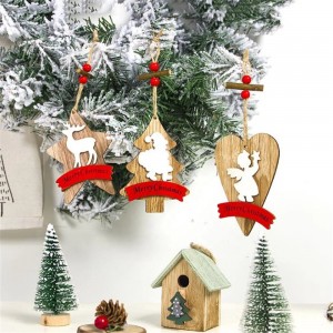Pendant Christmas Snowman Elk Series Wooden Pendant Mall Window Christmas Decoration