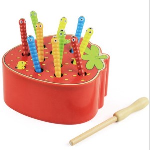 Gifts For Preschool Kids Fruit Shape Worms Trap Game Plastic Catching Worm Toy