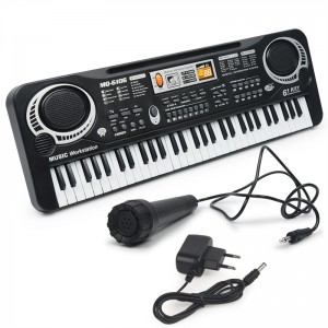 61 keys multi-function electronic organ children’s toy can be directly charged for children’s early education music simulation piano with microphone yiwu futian market toys agent