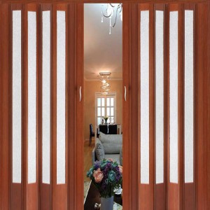 Living Room Divider Glass PVC Accordion Doors