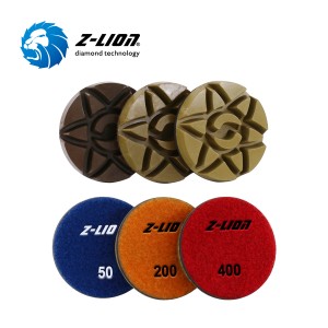 Z-LION Patented concrete polishing pad for wet and dry use