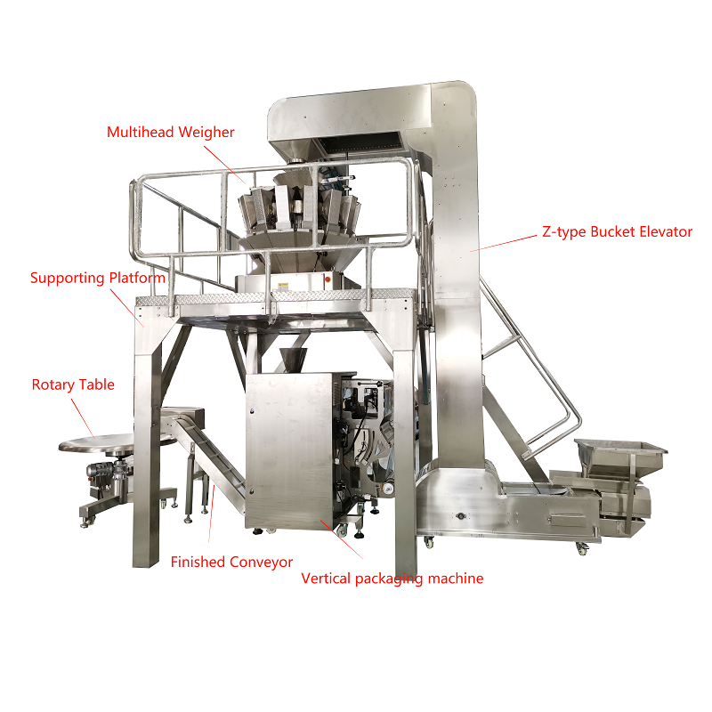 Granular food weighing and packaging system