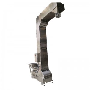 Z type bucket elevator, food packaging machien bucket elevator  ” plastic hopper, stainless steel hopper, food feeding, automatic packaging equipmentlevator Conveyor/Tipper hoist/transport the material vertically from a low position to the position you need