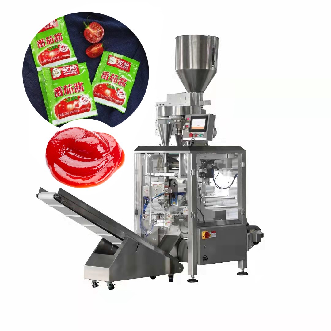 China Wholesale Production Line Conveyor Belt Suppliers - Wholesale OEM/ODM China Automatic Tomato Curry Chocolate Lime Garlic Sauce Ketchup Date Honey Paste Sachet Packaging Packing Filling Seali...