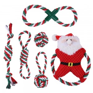 Різдвяна іграшка для собак з бавовняної мотузки