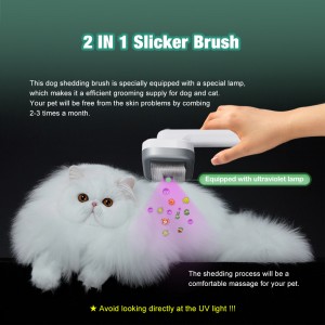 UV Light Pet Slicker Brush