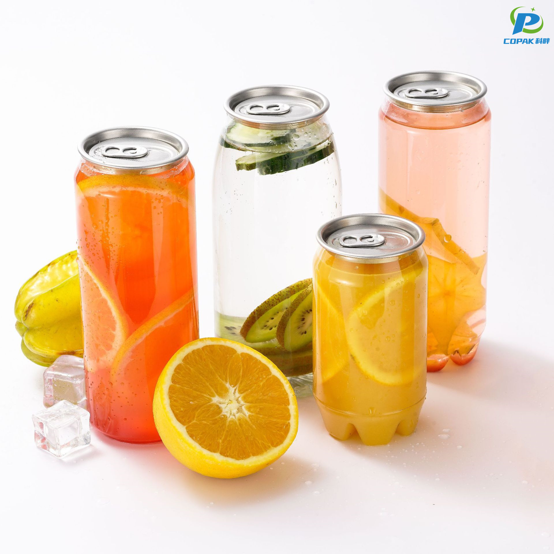 10Pcs Plastic Cans Beverage Bottles Disposable Sealed Can+Sealing Lids  Container
