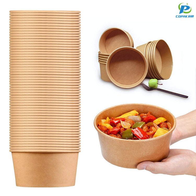 PriceList forPaper Bowls Bulk- Ordinary Discount China Disposable Take Away Kraft Paper Salad Bowl with Pet Lid Kraft Paper Bowl – Copak