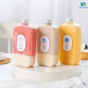 OEM China China Different Size French Square Shape Plastic Juice Beverage Bottle