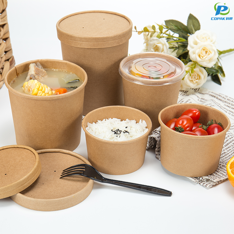 Buy Wholesale China Kraft Paper Soup Bowls Lids Eco Friendly