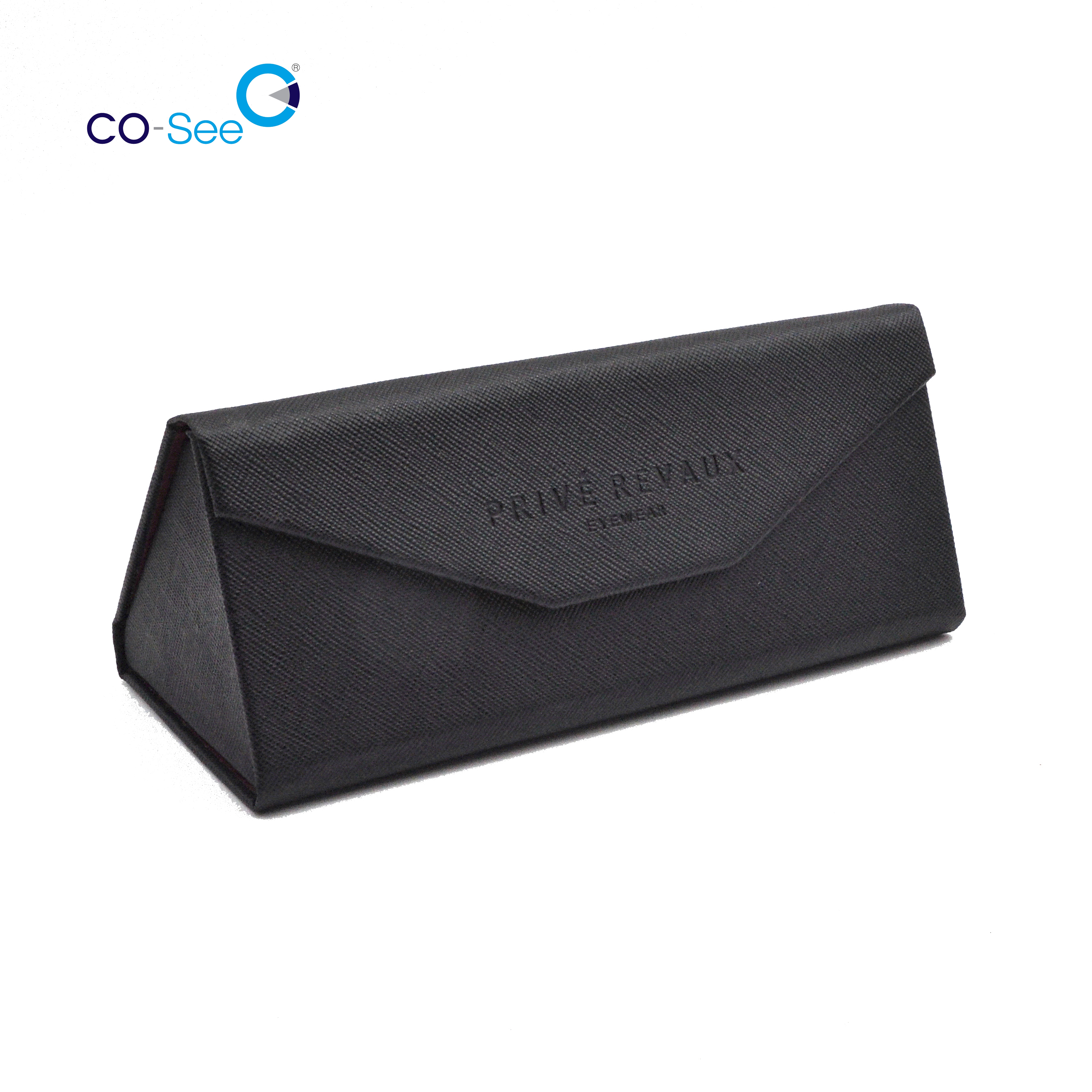 Cheapest Price Optical Packing Box - Wholesale fashion designer OEM custom LOGO leather triangle folding sunglass case – Co-See